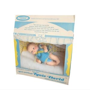 VINTAGE 70's Horsman TYNIE DAVID Doll Anatomically Correct‎ Boy BABY DOLL NIB
